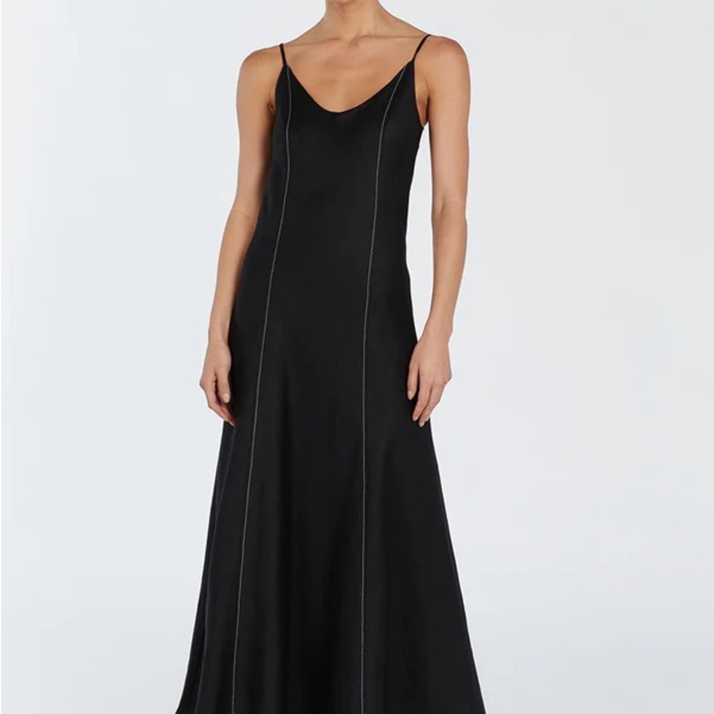 DISSH Black linen Giana Maxi Dress